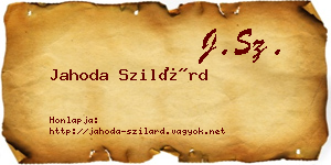 Jahoda Szilárd névjegykártya